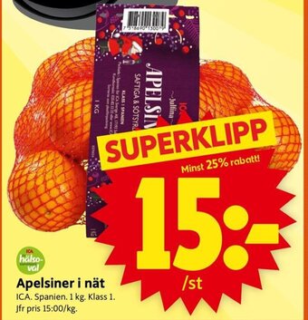 ICA Supermarket Apelsiner i Nät erbjuda