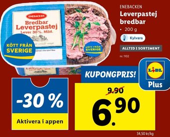Lidl Leverpastej Bredbar erbjuda