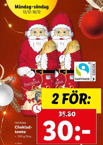 Lidl Favorina Choklad Tomte erbjuda