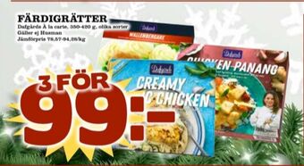 Matdax Dafgårds färdigrätter erbjuda