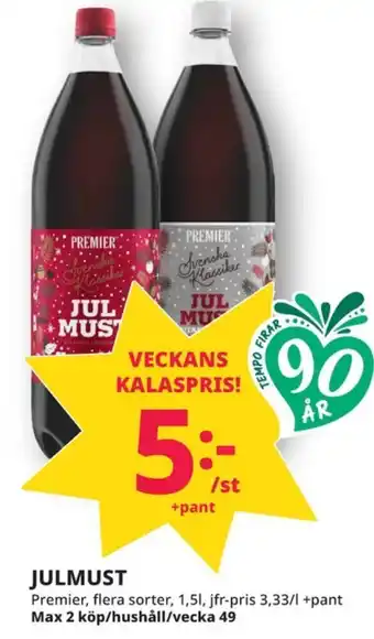Tempo Premier julmust erbjuda
