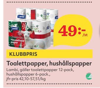 Hemköp Toalettpapper, hushållspapper erbjuda