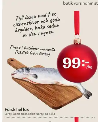 Färsk hel lax