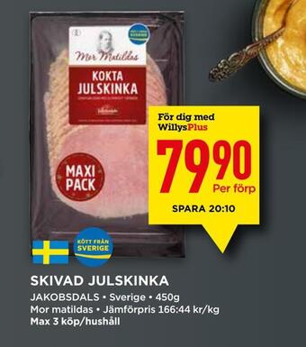Willys Skivad julskinka erbjuda