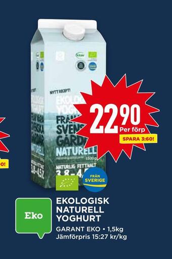 Willys Ekologisk naturell yoghurt erbjuda
