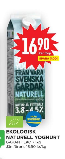 Willys Hemma Ekologisk naturell yoghurt erbjuda