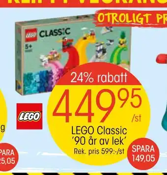 EKO Lego classic '90 år av lek' erbjuda