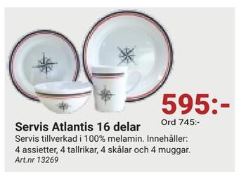 Erlandsons Brygga Servis atlantis 16 delar erbjuda