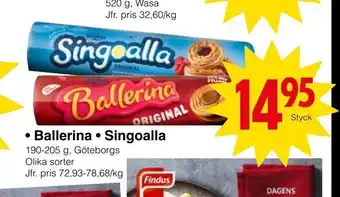 Matöppet Ballerina • singoalla erbjuda