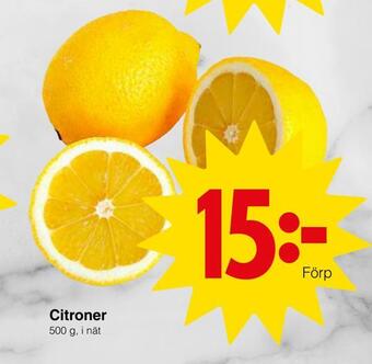 Matöppet Citroner erbjuda