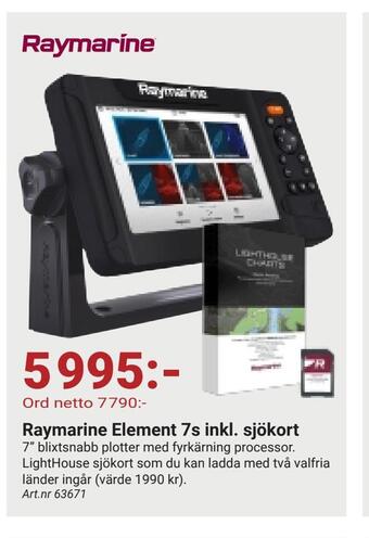 Erlandsons Brygga Raymarine element 7s inkl. sjökort erbjuda
