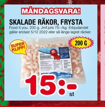 Nya Pulsen Skalade räkor, frysta erbjuda