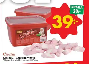 ÖoB Juleskum - max 2 köp/kund erbjuda