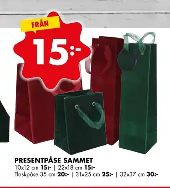 ÖoB Presentpåse sammet erbjuda