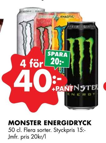 ÖoB Monster energidryck erbjuda