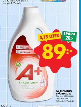 ÖoB A+ flytande tvättmedel erbjuda