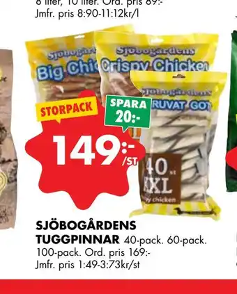 ÖoB Sjöbogårdens tuggpinnar erbjuda