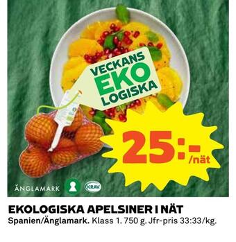 Coop Ekologiska apelsiner i nät erbjuda