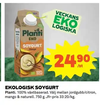 Coop Ekologisk soygurt erbjuda