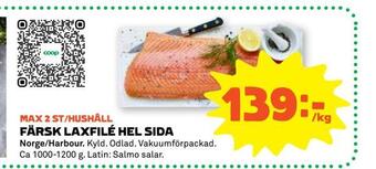 Stora Coop Färsk laxfilé hel sida erbjuda
