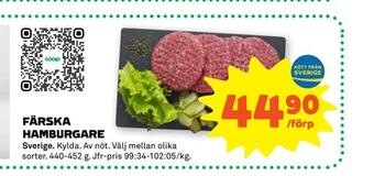 Stora Coop Färska hamburgare erbjuda
