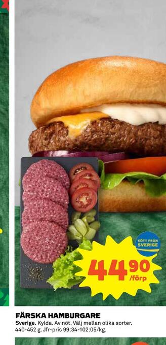 Coop Färska hamburgare erbjuda