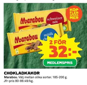 Coop Chokladkakor erbjuda