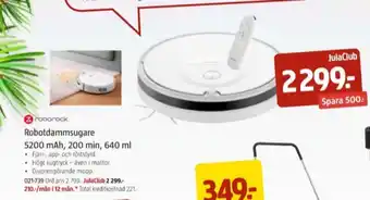 Jula Roborock robotdammsugare erbjuda