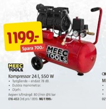 Jula Meec tools kompressor erbjuda