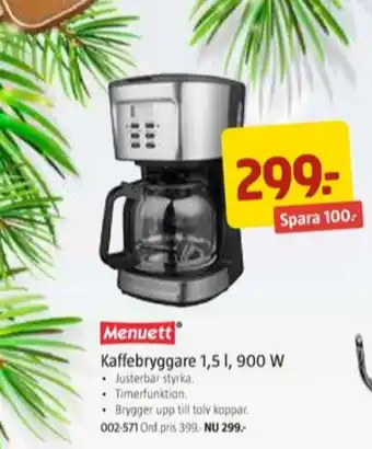 Jula Menuett kaffebryggare erbjuda