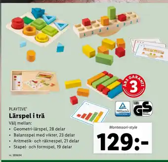 Lidl Playtive Lärspel i trä erbjuda