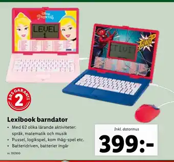 Lidl Lexibook Barndator erbjuda