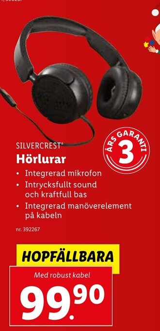 Lidl Silvercrest Hörlurar erbjuda