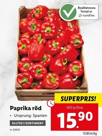 Lidl Paprika Röd erbjuda