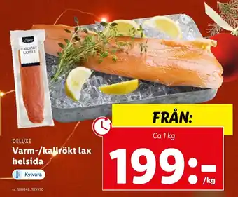 Lidl Deluxe Varm-/ kallrökt lax helsida erbjuda