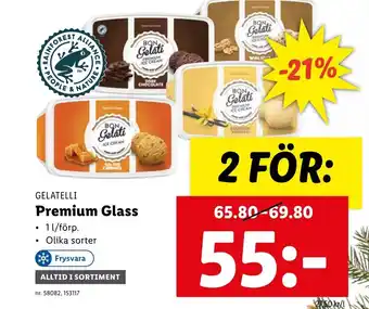 Lidl Gelatelli Premium Glass erbjuda