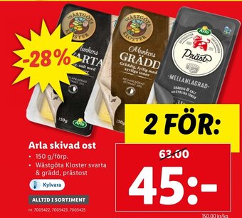 Lidl Arla Skivad Ost erbjuda