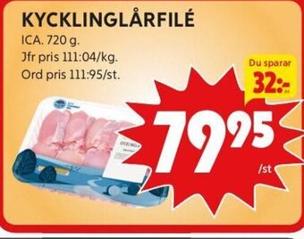 ICA Kvantum Kycklinglårfilé erbjuda