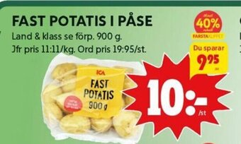 ICA Kvantum Fast Potatis I Påse erbjuda