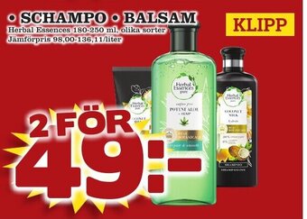 minmatbutik Schampo, Balsam erbjuda
