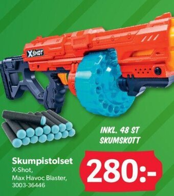 DollarStore Skumpistolset X-Shot Max Havoc, Blaster erbjuda