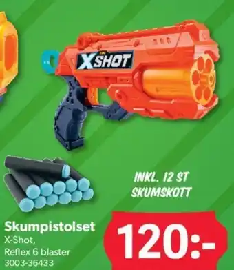 DollarStore Skumpistolset X-Shot Reflex 6 blaster erbjuda