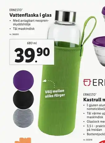 Lidl Vattenflaska i glas erbjuda