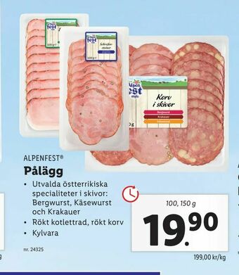 Lidl Pålägg erbjuda