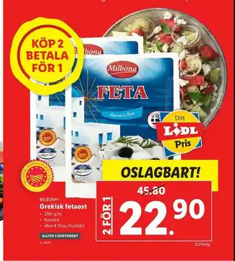 Lidl Grekisk fetaost erbjuda