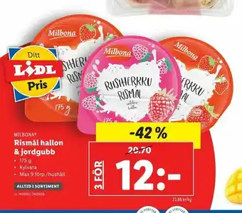 Lidl Rismål hallon & jordgubb erbjuda
