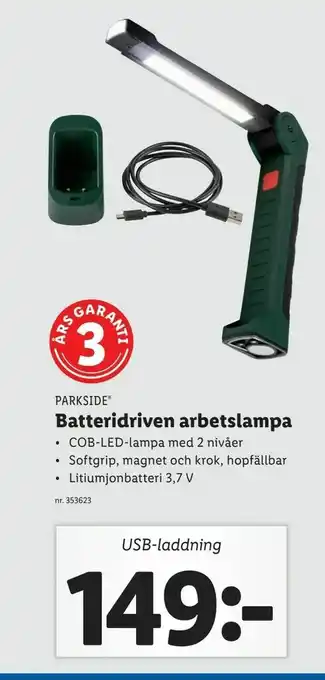 Batteridriven arbetslampa
