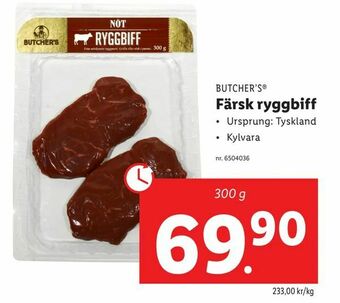 Lidl Färsk ryggbiff erbjuda