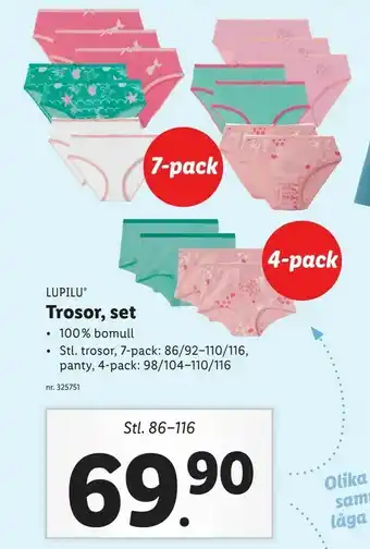 Lidl Trosor, set erbjuda