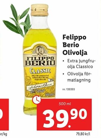 Lidl Felippo Berio Olivolja erbjuda